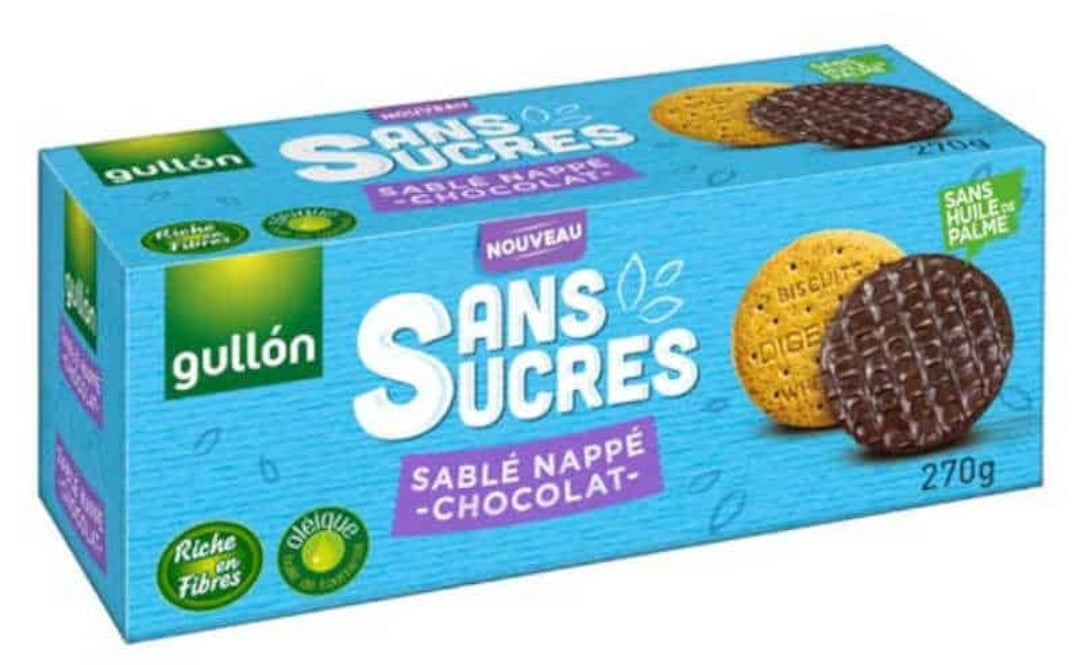 Sablé nappé chocolat sans sucre