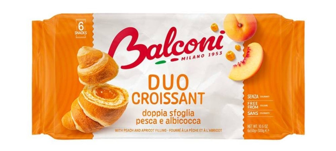 Croissant fourré à la pêche et à l'abricot