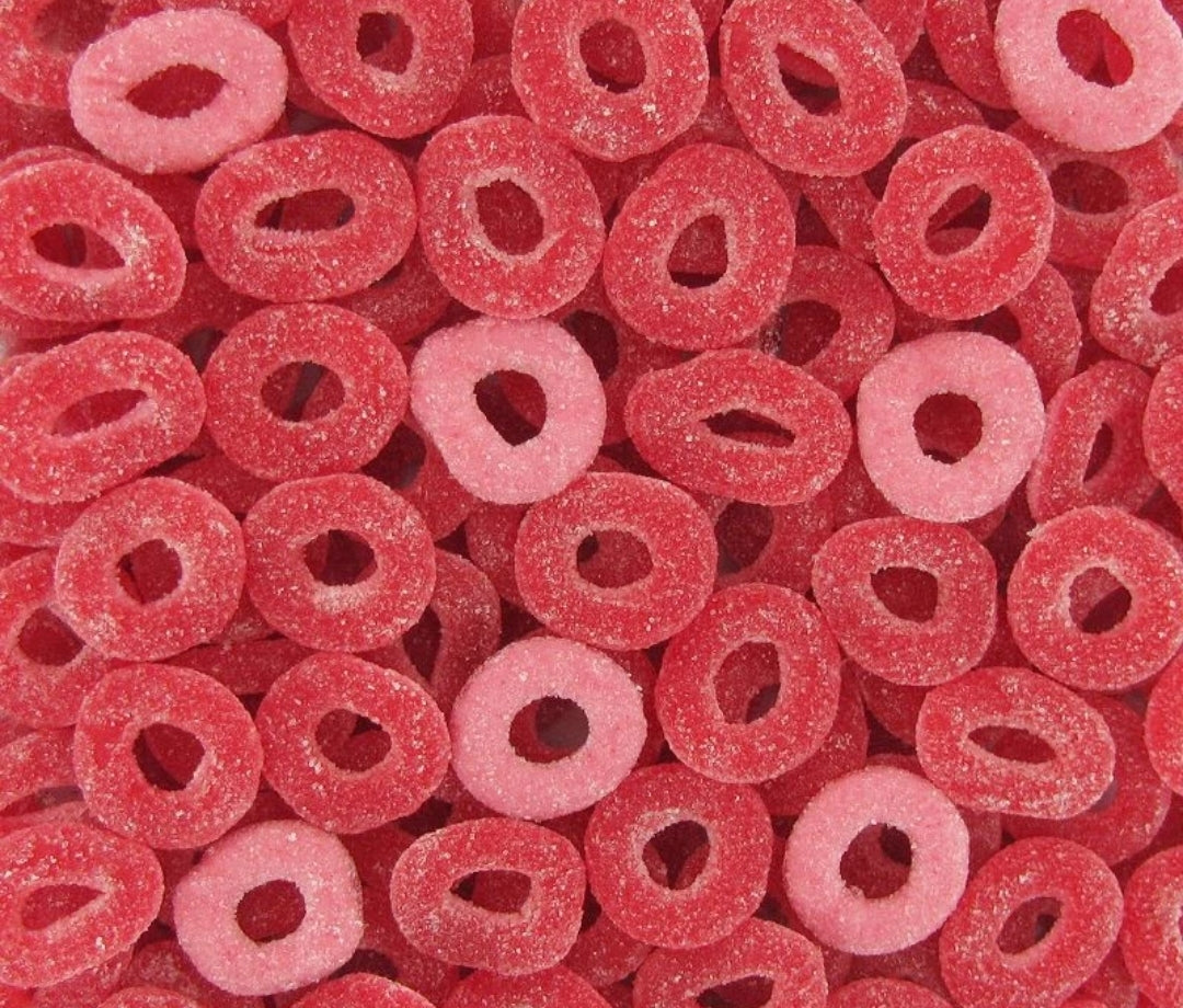 Anneaux fraise acidulé
