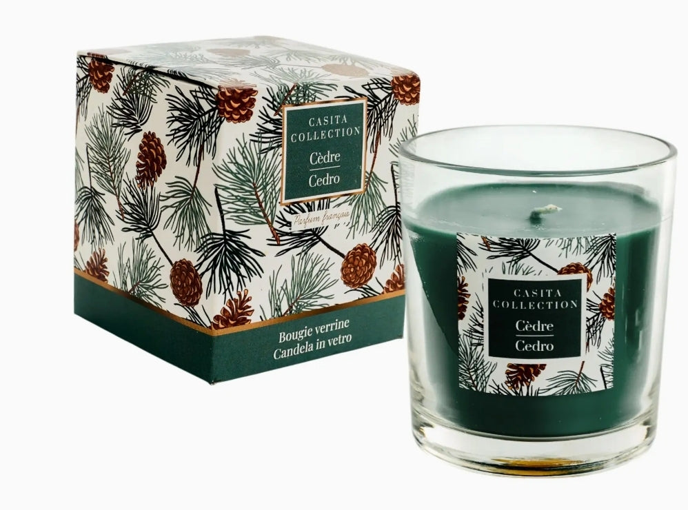Bougie verrine au cédre