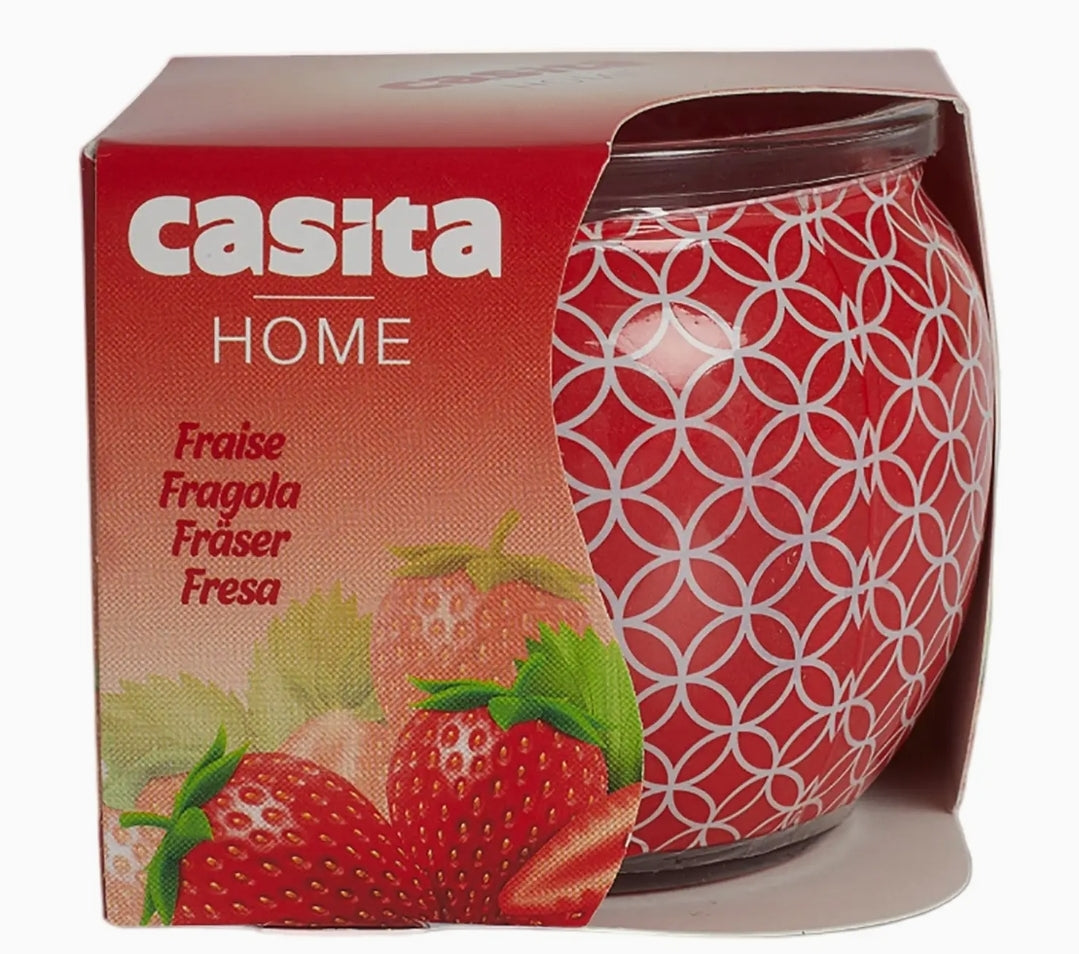 Bougie pot à la fraise